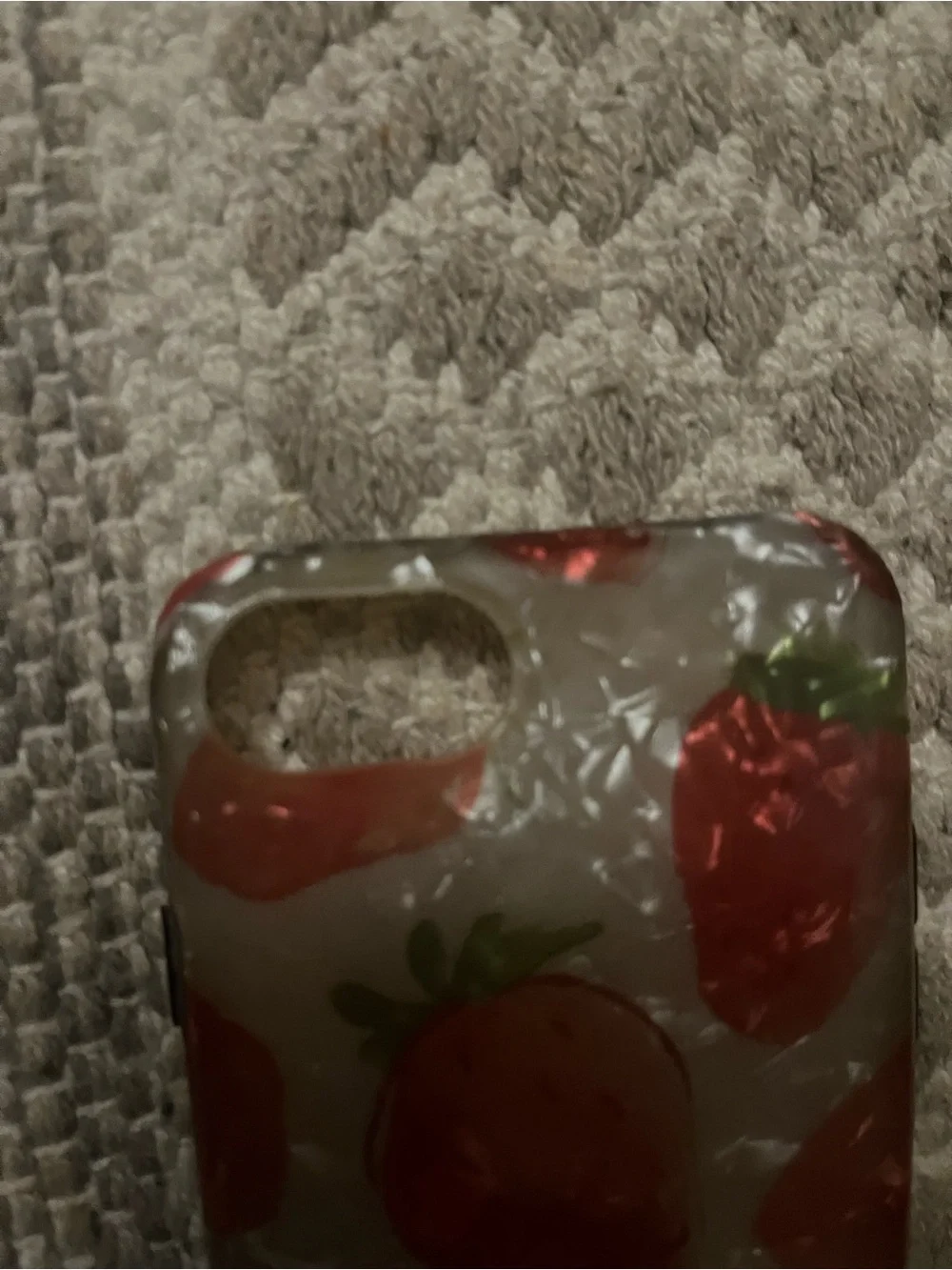 Ardene Clear Phone Case with Red Strawberry Print